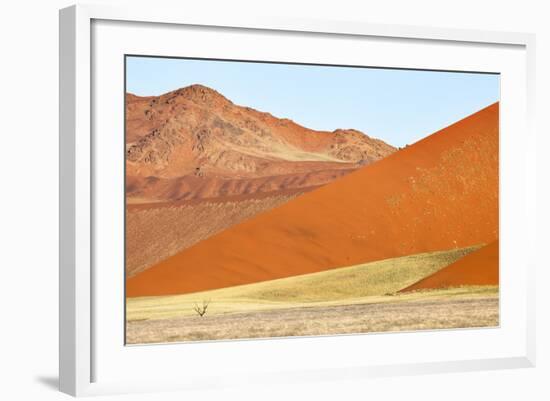 Overlapping Orange Sand Dunes of the Ancient Namib Desert Near Sesriem-Lee Frost-Framed Photographic Print