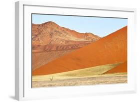 Overlapping Orange Sand Dunes of the Ancient Namib Desert Near Sesriem-Lee Frost-Framed Photographic Print