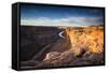 Overlook of Canyon at Sunrise Near Moab, Utah-Matt Jones-Framed Stretched Canvas