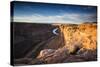 Overlook of Canyon at Sunrise Near Moab, Utah-Matt Jones-Stretched Canvas