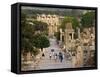Overlook of Library with Tourists, Ephesus, Turkey-Joe Restuccia III-Framed Stretched Canvas