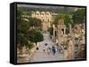 Overlook of Library with Tourists, Ephesus, Turkey-Joe Restuccia III-Framed Stretched Canvas