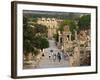 Overlook of Library with Tourists, Ephesus, Turkey-Joe Restuccia III-Framed Photographic Print