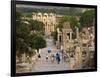 Overlook of Library with Tourists, Ephesus, Turkey-Joe Restuccia III-Framed Photographic Print