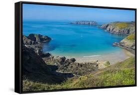 Overlook over the East Coast from the Narrow Isthmus of Greater and Little Sark-Michael Runkel-Framed Stretched Canvas