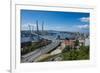 Overlook over Vladivostok and the New Zolotoy Bridge from Eagle's Nest Mount-Michael Runkel-Framed Photographic Print