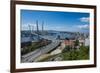 Overlook over Vladivostok and the New Zolotoy Bridge from Eagle's Nest Mount-Michael Runkel-Framed Photographic Print