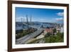 Overlook over Vladivostok and the New Zolotoy Bridge from Eagle's Nest Mount-Michael Runkel-Framed Photographic Print
