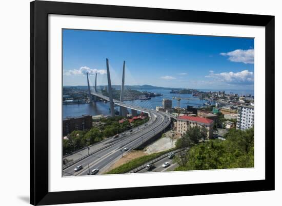 Overlook over Vladivostok and the New Zolotoy Bridge from Eagle's Nest Mount-Michael Runkel-Framed Photographic Print