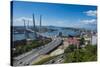 Overlook over Vladivostok and the New Zolotoy Bridge from Eagle's Nest Mount-Michael Runkel-Stretched Canvas