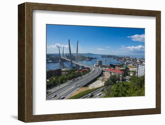 Overlook over Vladivostok and the New Zolotoy Bridge from Eagle's Nest Mount-Michael Runkel-Framed Photographic Print