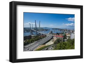 Overlook over Vladivostok and the New Zolotoy Bridge from Eagle's Nest Mount-Michael Runkel-Framed Photographic Print