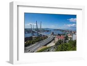 Overlook over Vladivostok and the New Zolotoy Bridge from Eagle's Nest Mount-Michael Runkel-Framed Photographic Print