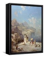 Overlooking Amalfi-Franz Richard Unterberger-Framed Stretched Canvas