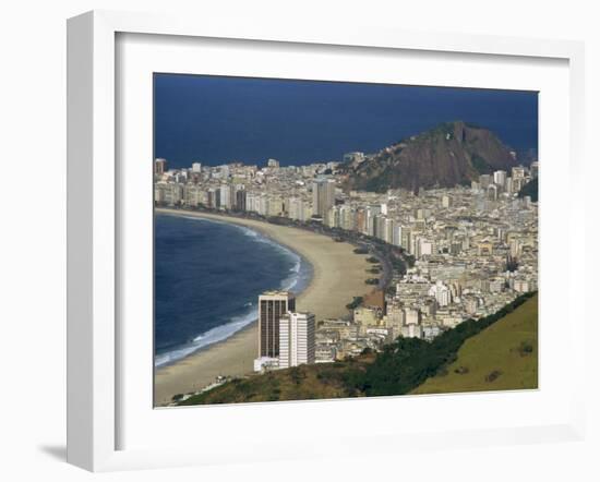 Overlooking Copacabana Beach from Sugarloaf Mountain, Rio De Janeiro, Brazil-Waltham Tony-Framed Photographic Print