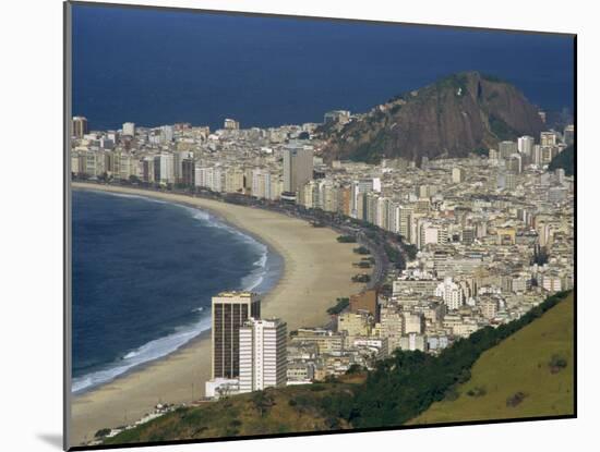 Overlooking Copacabana Beach from Sugarloaf Mountain, Rio De Janeiro, Brazil-Waltham Tony-Mounted Photographic Print