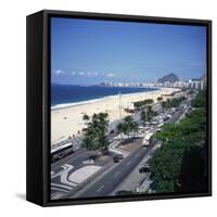 Overlooking Copacabana Beach, Rio De Janeiro, Brazil, South America-Geoff Renner-Framed Stretched Canvas