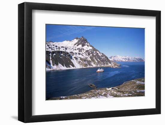 Overlooking Grytviken and King Edward Point, South Georgia, South Atlantic, Polar Regions-Geoff Renner-Framed Photographic Print