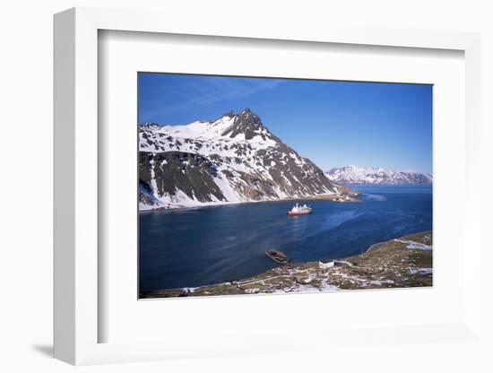 Overlooking Grytviken and King Edward Point, South Georgia, South Atlantic, Polar Regions-Geoff Renner-Framed Photographic Print