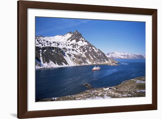 Overlooking Grytviken and King Edward Point, South Georgia, South Atlantic, Polar Regions-Geoff Renner-Framed Photographic Print