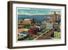 Overlooking Ocean Avenue, showing Auditorium - Long Beach, CA-Lantern Press-Framed Art Print