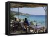 Overlooking Plati Yalos Beach, Cephalonia, Ionian Islands, Greece-Michael Short-Framed Stretched Canvas