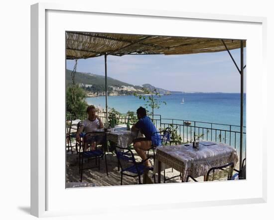 Overlooking Plati Yalos Beach, Cephalonia, Ionian Islands, Greece-Michael Short-Framed Photographic Print