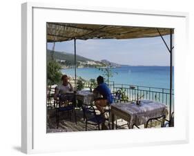 Overlooking Plati Yalos Beach, Cephalonia, Ionian Islands, Greece-Michael Short-Framed Photographic Print