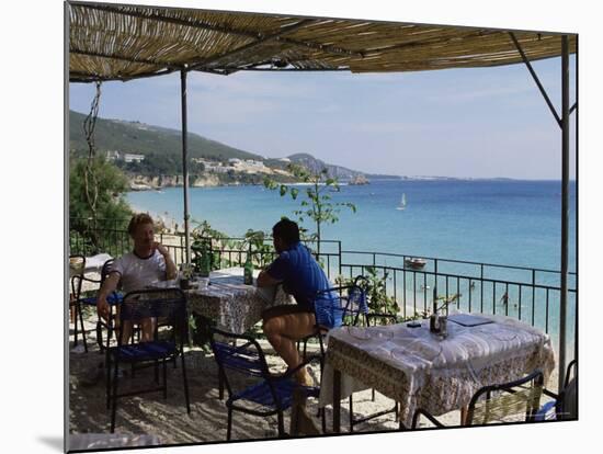 Overlooking Plati Yalos Beach, Cephalonia, Ionian Islands, Greece-Michael Short-Mounted Photographic Print