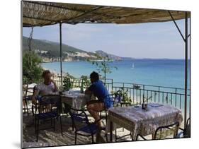 Overlooking Plati Yalos Beach, Cephalonia, Ionian Islands, Greece-Michael Short-Mounted Photographic Print