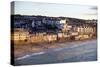 Overlooking Porthmeor Beach in St. Ives at Sunset, Cornwall, England, United Kingdom, Europe-Simon Montgomery-Stretched Canvas