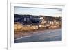 Overlooking Porthmeor Beach in St. Ives at Sunset, Cornwall, England, United Kingdom, Europe-Simon Montgomery-Framed Photographic Print