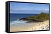 Overlooking Porthmeor Beach on a Sunny Summer Day in St. Ives, Cornwall, England-Simon Montgomery-Framed Stretched Canvas