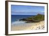 Overlooking Porthmeor Beach on a Sunny Summer Day in St. Ives, Cornwall, England-Simon Montgomery-Framed Photographic Print
