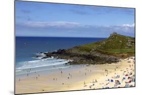 Overlooking Porthmeor Beach on a Sunny Summer Day in St. Ives, Cornwall, England-Simon Montgomery-Mounted Photographic Print