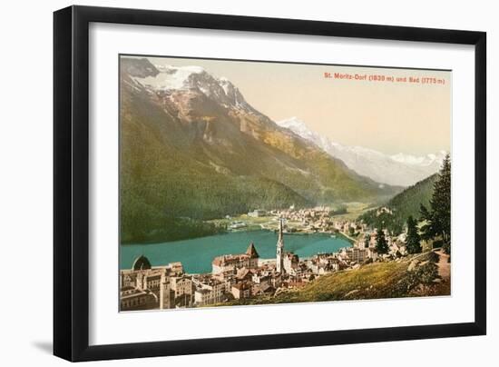 Overlooking St. Moritz, Switzerland-null-Framed Art Print