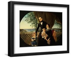 Overlooking the Bay of Valpariso, Mirando La Bahia De Valparaiso, 1854-Otto Grashof-Framed Giclee Print