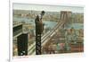 Overlooking the Brooklyn Bridge-null-Framed Art Print