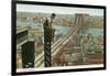 Overlooking the Brooklyn Bridge-null-Framed Art Print