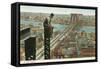 Overlooking the Brooklyn Bridge-null-Framed Stretched Canvas