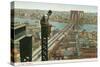 Overlooking the Brooklyn Bridge-null-Stretched Canvas