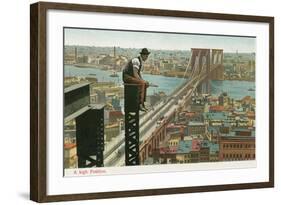 Overlooking the Brooklyn Bridge-null-Framed Art Print