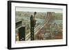 Overlooking the Brooklyn Bridge-null-Framed Art Print