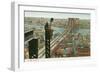 Overlooking the Brooklyn Bridge-null-Framed Premium Giclee Print