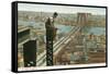 Overlooking the Brooklyn Bridge-null-Framed Stretched Canvas