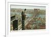 Overlooking the Brooklyn Bridge-null-Framed Art Print