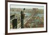 Overlooking the Brooklyn Bridge-null-Framed Art Print