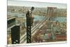 Overlooking the Brooklyn Bridge-null-Mounted Art Print