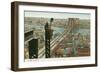 Overlooking the Brooklyn Bridge-null-Framed Art Print