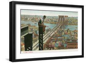 Overlooking the Brooklyn Bridge-null-Framed Art Print